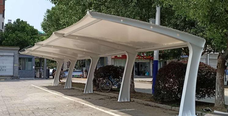 安徽海德思六安金寨7字型膜結構停車棚項目 安徽海德思六安金寨7字型膜結構停車棚項目